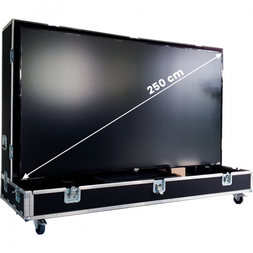 98 Zoll Maxi-Display mit Transportkoffer und Hubwagen