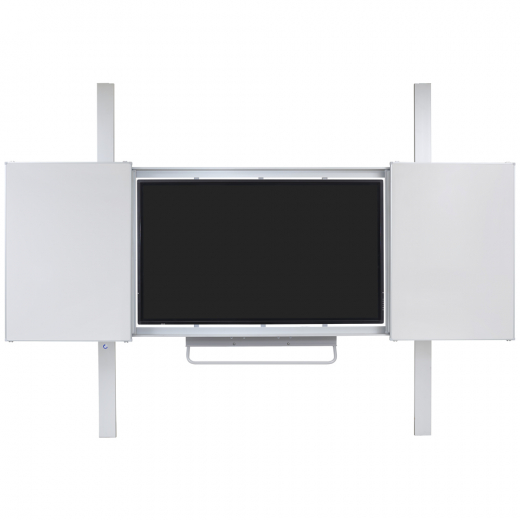 RFKR Höhenverstellbare Whiteboard Boden-Wandhalterung mit zwei Flügeltafeln 65 - 86 Zoll