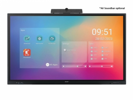 Sharp PN-LC862 Digital Signage Flachbildschirm 2,18 m (86") LCD WLAN 450 cd/qm 4K Ultra HD Schwarz Touchscreen Eingebauter Prozessor Android 11 16/7