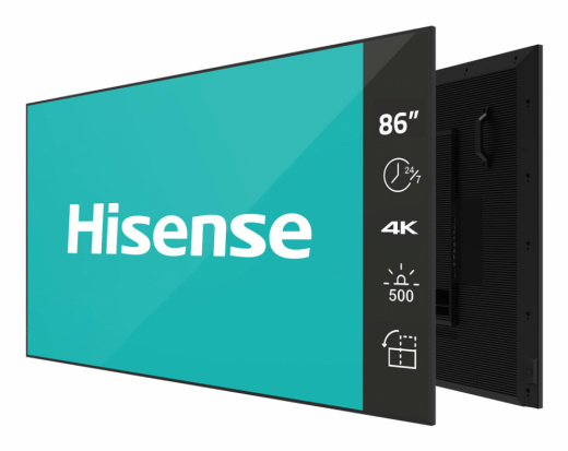 Hisense 86” 4K IPS UHD Digital Signage Display - 24/7 Operation Digitale A-Platine 2,18 m (86") WLAN 500 cd/qm 4K Ultra HD Schwarz Android 11 24/7