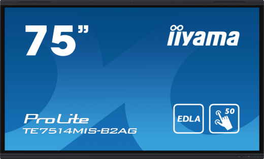 iiyama PROLITE TE7514MIS-B2AG Digital Signage Flachbildschirm 190,5 cm (75") LCD WLAN 435 cd/qm 4K Ultra HD Schwarz Touchscreen Eingebauter Prozessor Android 24/7