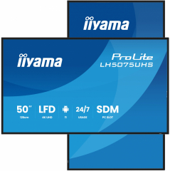 iiyama LH5075UHS-B2AG Signage-Display Digital Signage Flachbildschirm 125,7 cm (49.5") LCD WLAN 500 cd/qm 4K Ultra HD Schwarz Eingebauter Prozessor Android 24/7