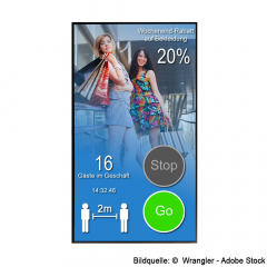 Digitaler Personenzähler mit Zutrittskontrolle 55 Zoll