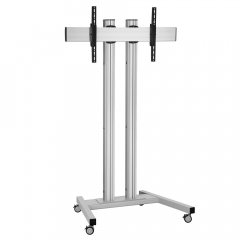 Monitor Rollwagen Silber für Displays ab 55 Zoll, max. 150 kg 180 cm