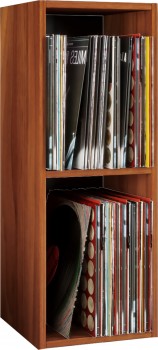 VCM Schallplatten-Regal Platto 2-fach Kern-Nussbaum