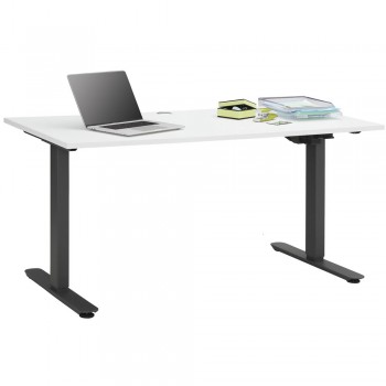 Höhenverstellbarer Schreibtisch 9666 Metall anthrazit - Asteiche