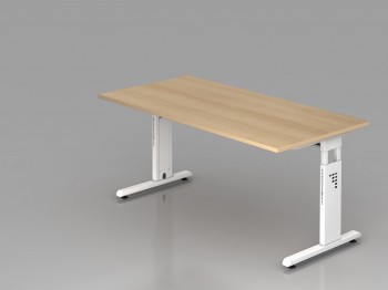 Schreibtisch C-Fuß 180x80cm Eiche-Weiß