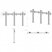 TV-Standfuß Fix Base für Monitore von 55-70 Zoll 1x3