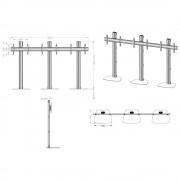 TV-Standfuß Flat Base für Monitore von 55-70 Zoll 1x3