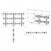 TV-Standfuß Flat Base Rücken an Rücken für Monitore von 55-70 Zoll 3x3