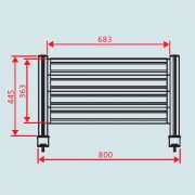 Novus Trennwand SlatWall 80 Komplettlösung Länge 80 cm
