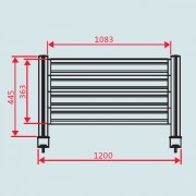 Novus Trennwand SlatWall 120 Komplettlösung Länge 120 cm