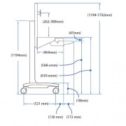 Ergotron WorkFit-C LD Rollwagen mit Tastaturhalter