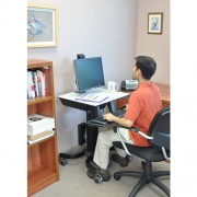 Ergotron WorkFit-C Sitz Steh Arbeitsplatz bis 24 Zoll Monitore