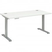 Maja Höhenverstellbarer Schreibtisch 5504 Metall platingrau - weiß matt