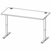 Maja Höhenverstellbarer Schreibtisch 5504 Metall anthrazit - weiß matt