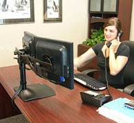 Ergotron DS100 Tischstandfuß für zwei Monitore horizontal