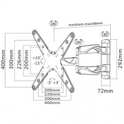 Newstar schwenkbarer TV Wandhalter NM-W440BLACK für 23-52 Zoll