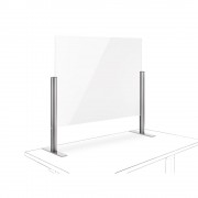 Novus Acryl-Glas-Trennwand 75x100 mit Standfuß Silber