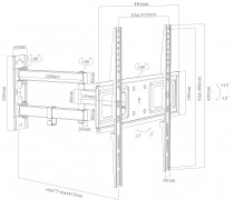 VCM Wandhalterung B-SN 400 schwenkbar, neigbar Schwarz