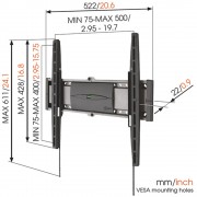 Vogels EFW 8206 TV Wandhalter flach für 32 - 55 Zoll Monitore