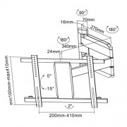 ML1010 Vollbewegliche Monitor Wandhalterung 26-47 Zoll