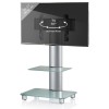 VCM Bilano TV Standfuß für 22-37 Zoll Monitore mit Glaszwischenboden/Silber/Mattglas
