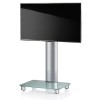 VCM Bilano TV Standfuß für 22-37 Zoll Monitore ohne Glaszwischenboden/Silber/Mattglas