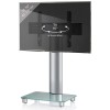 VCM Tosal TV Standfuß für Monitore von 32 - 70 Zoll ohne Glaszwischenboden / Silber/Mattglas