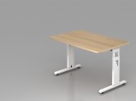 Schreibtisch C-Fuß 120x80cm Eiche-Weiß