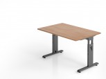 Schreibtisch C-Fuß 120x80cm Nussbaum-Graphit