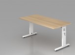 Schreibtisch C-Fuß 160x80cm Eiche-Weiß